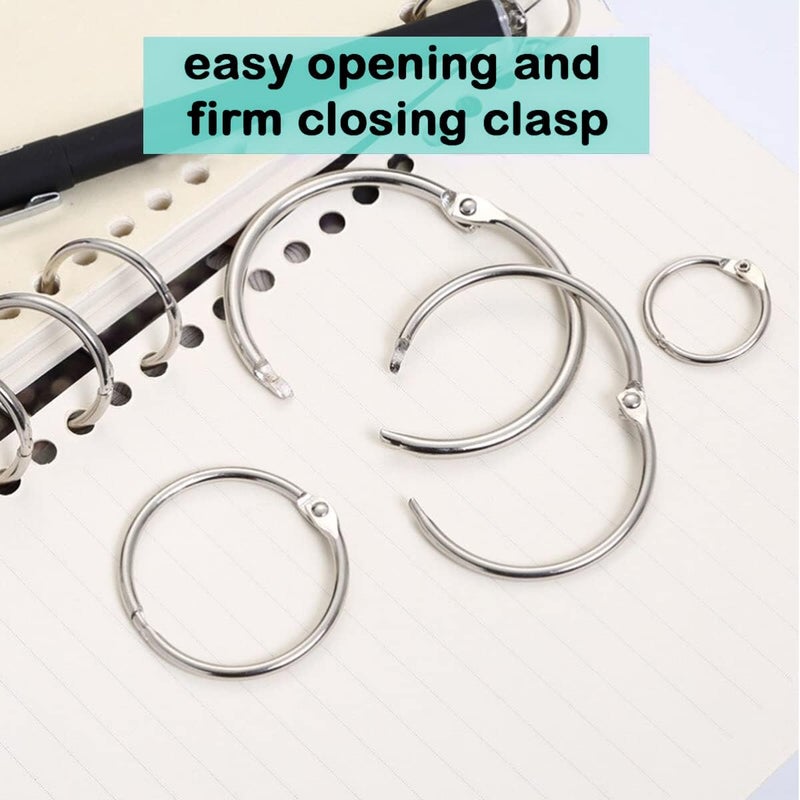 EXTRIC Loose Leaf Binder Rings 2 1/2 Inch, Metal Book Rings for Index Cards 25 Pack, Heavy Duty Nickel Plated Great for Flashcards, Home, School and Office - Image 5